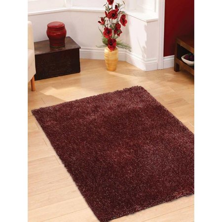 MICASA 8 x 10 ft. Hand Tufted Shag Polyester Area Rug Red WhiteSolid MI1786546